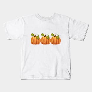 Three pumpkins in a row Kids T-Shirt